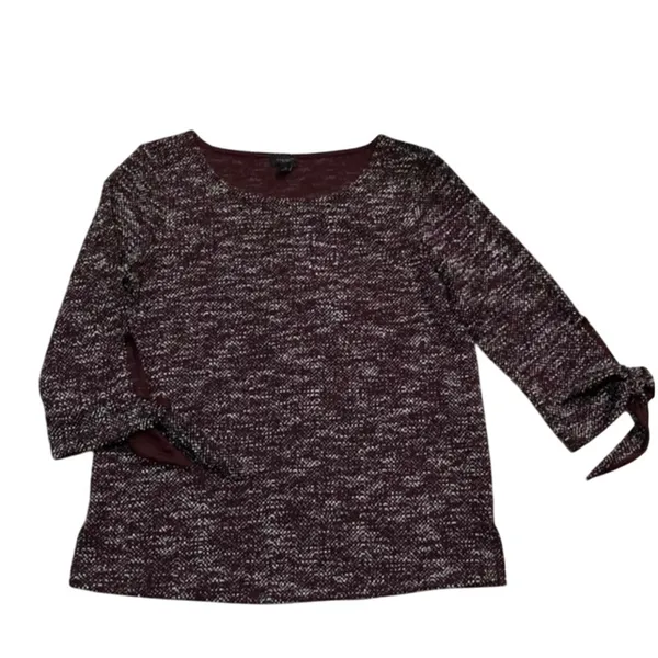 ANN TAYLOR FACTORY 3/4 Length Sleeve in Burgundy, Size M New with tag MSRP $60 - Image 7