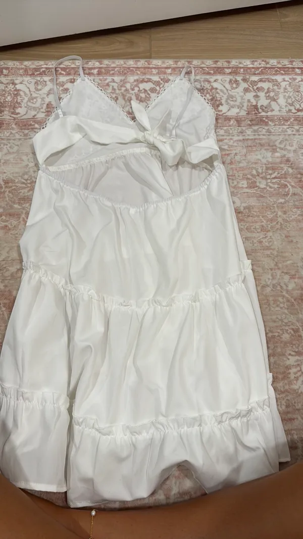 White Mini Dress Size M - Image 2