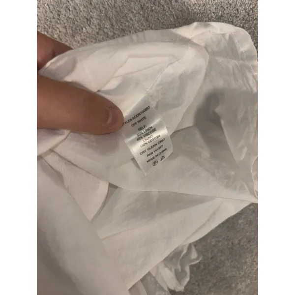 astr the label dress white linen blend‎ L square neck - Image 11