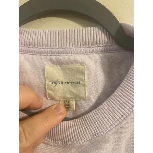 Women's American Eagle Light Pink Floral Pacific Coast USA Sweatshirt Size Small - Image 4