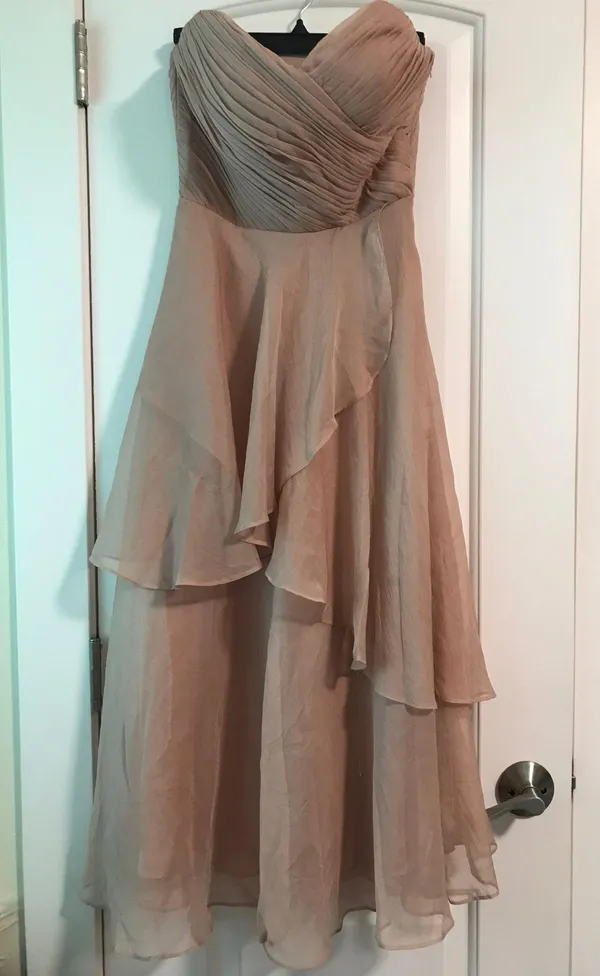 ASOS NWT DESIGN Bridesmaid bandeau midi dress with soft layered skirt - Image 4