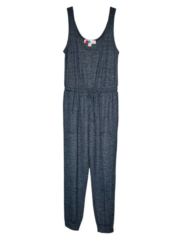 Free People Beach Bicoastal Gray Sleeveless Drawstring Jumpsuit W2528 Sz M - Image 2