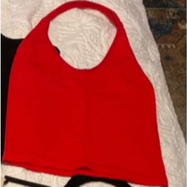 Suzette Red Cropped Stretch Halter Neck Tank Top Size 0 Size Small - Image 10
