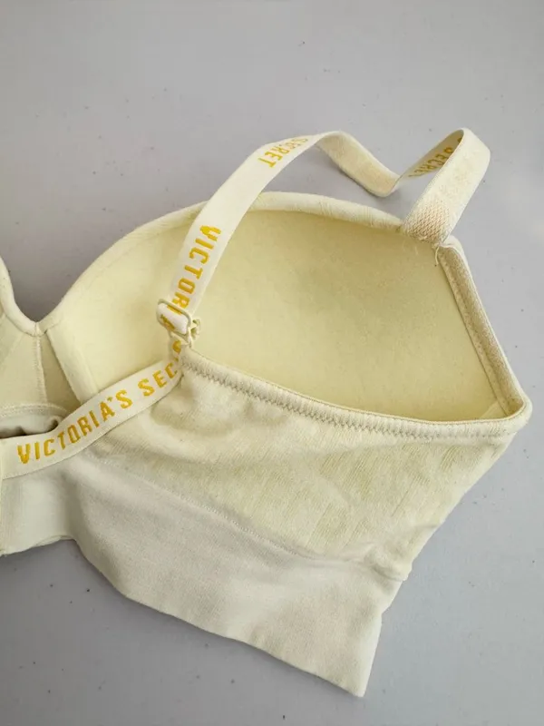 Victoria’s Secret Perfect Comfort Bralette Large Yellow Padded Logo Longline - Image 7