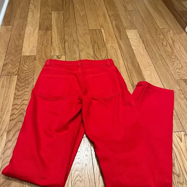 Zara Vibrant Red Straight-Leg Pants - Image 2