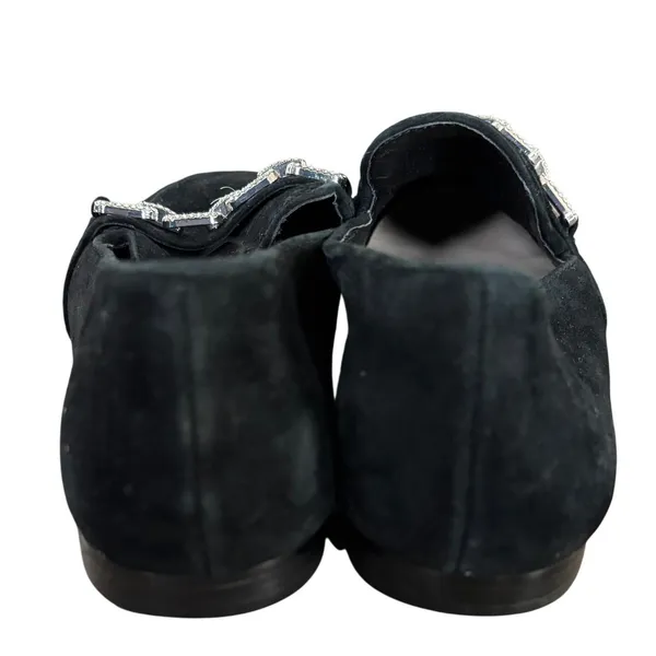 ALDO Embellished Suede Loafers Sz 8‎ Black Dressy - Image 5