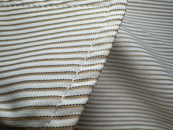 Modern Works Blouse Size L Beige Striped Puff Sleeve Button Front Shirt - Image 7