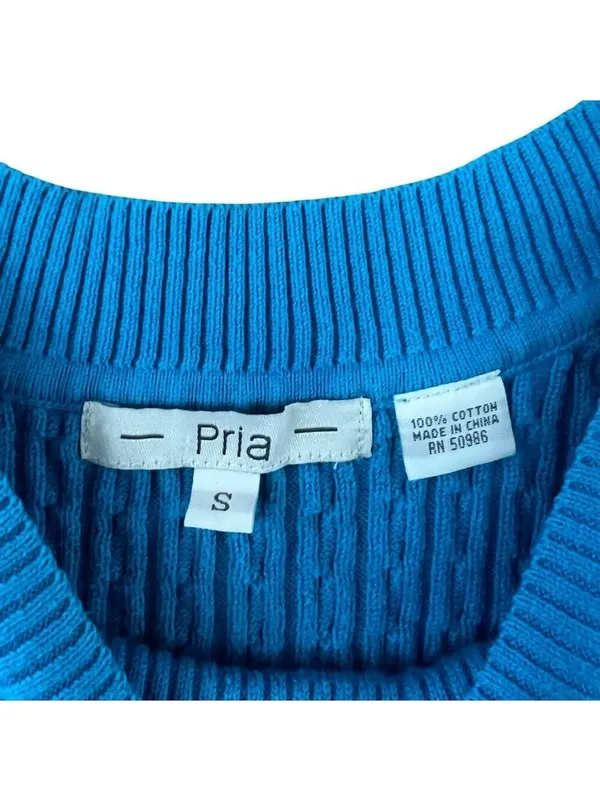 Blue Knit Sleeveless Top - Image 2