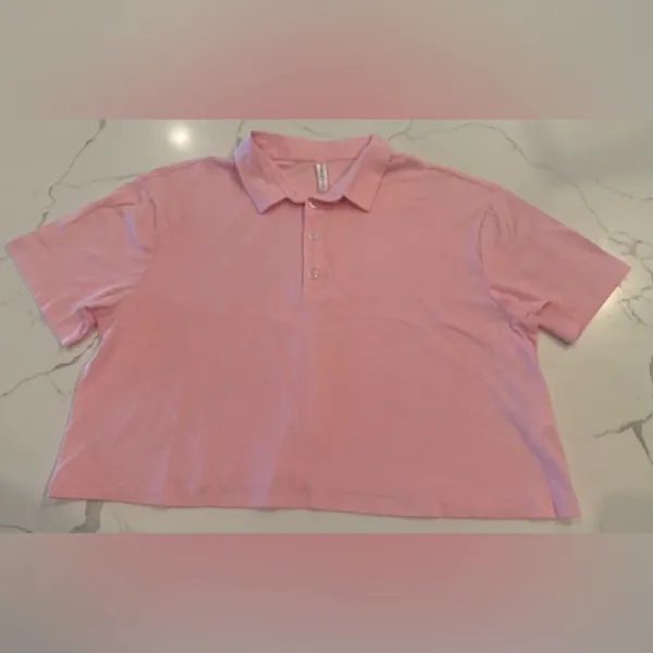 FABLETICS Boxy Short-Sleeve Polo Orchid‎ Pink Large NWOT - Image 6