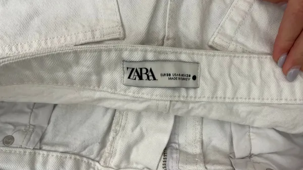 ZARA White Denim Shorts - Image 2