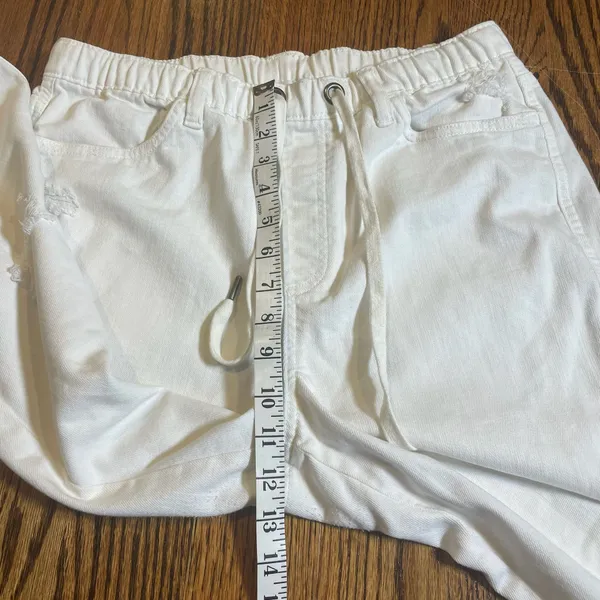 Aerie Women's Easy Denim Pull-On Drawstring Distressed Pants - Image 3