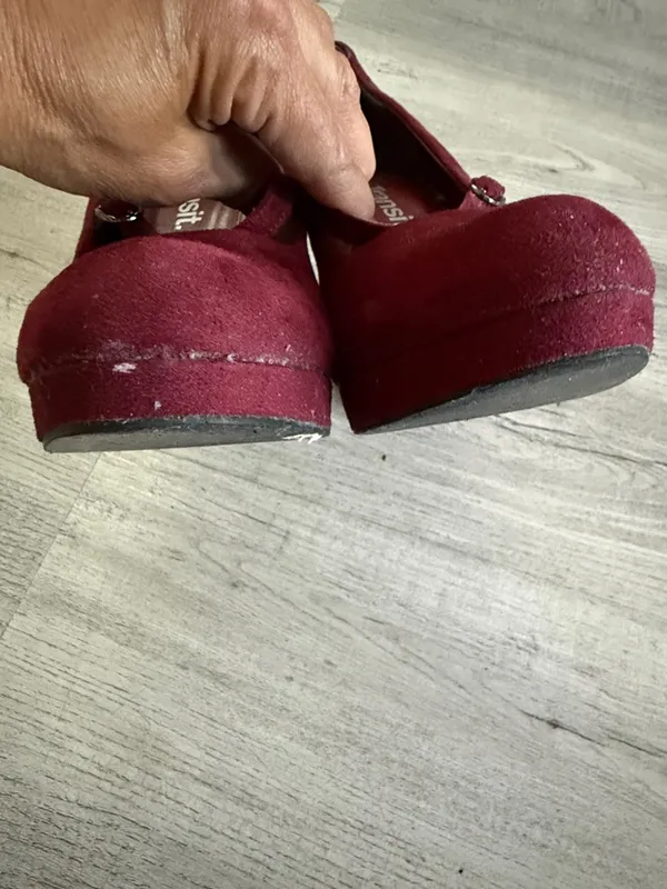 Transit Wine Faux Suede Mary Jane Heels with Buckle Size 7.5 - Image 8