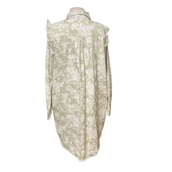 Roller Rabbit Caxias Darya Dress‎ Sage Green White Floral Size Small - Image 7