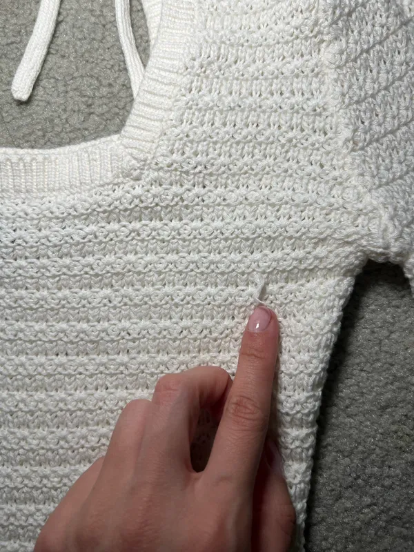 Hollister White Long Sleeve Crochet Top Size XS - Image 8