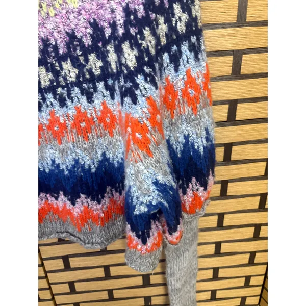 Free People‎ Home For The Holidays Gray Fair Aisle Sweater Size XS - Image 5