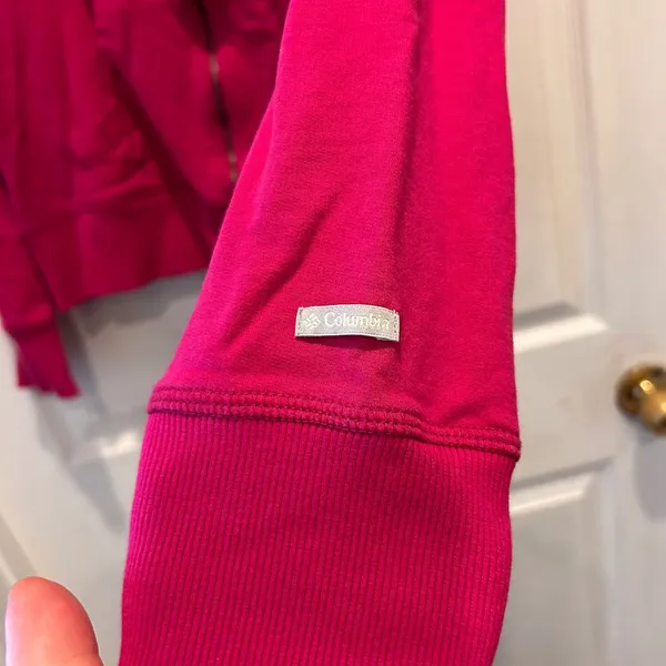Columbia Womens Zip Hoodie Jacket Fuschia Pink Large Gorpcore Relaxed‎ Classic - Image 2