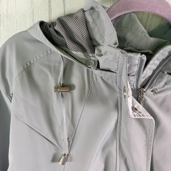 NWT WEATHERPROOF Women's Hooded Rain Coat Anorak-Style Jacket in Grey, 2X - Image 6