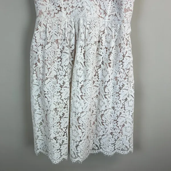 Lulus Midi Dress Womens XL Love Swept Lace White Floral Beige Lined A-Line Party - Image 3