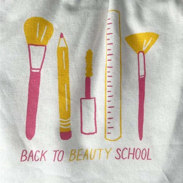 Sephora Back to Beauty School Drawstring Cloth MakeUp Delicates Travel Bag New - Image 2