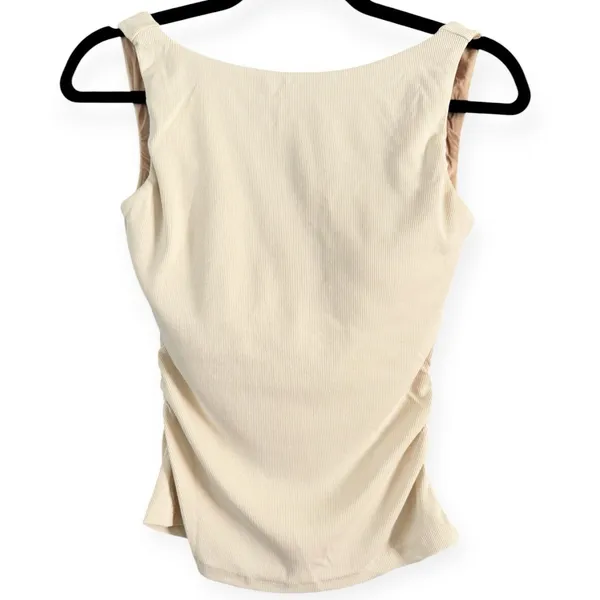 NWT OGL Elastic Open Back Bra Tank Top Plantive Size Small Gardenia Beige - Image 4