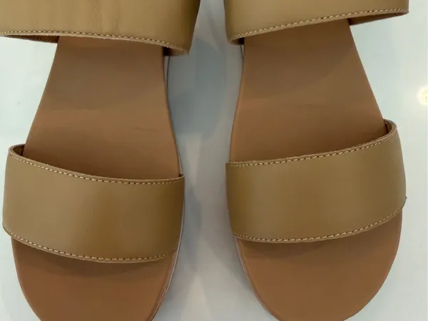 Quince Italian Leather Platform Sandals Sz 7 Strappy Comfort Cashew - Image 5