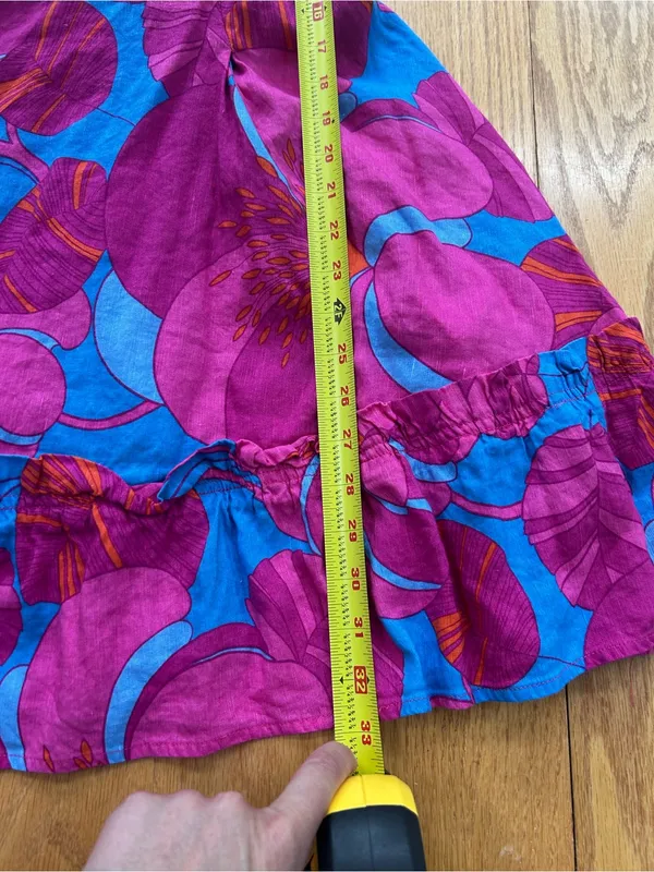 Tuckernuck X Cameran‎ Eubanks Wild Azalea Edisto Dress Pink Blue Linen Small S - Image 13