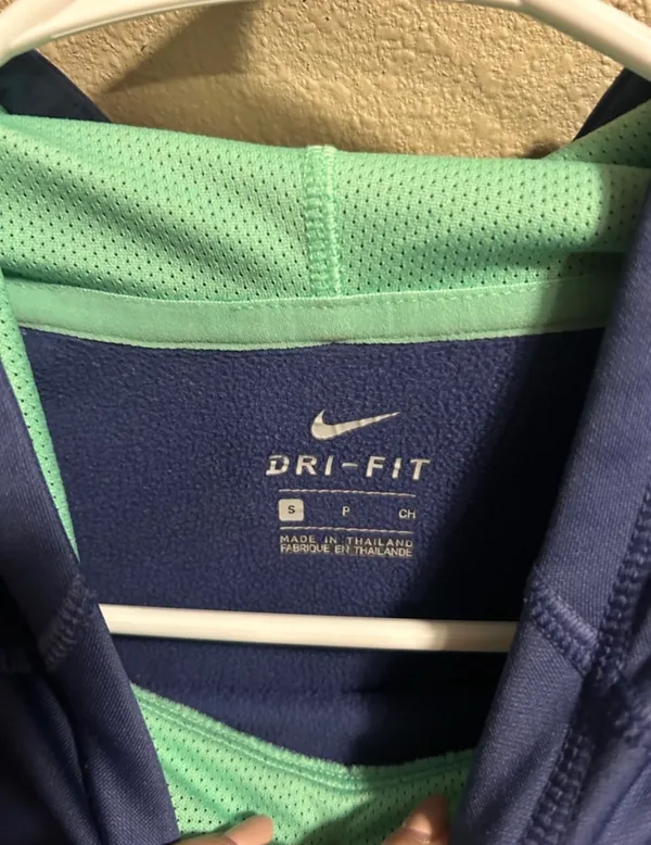Nike Blue Hoodie with Iridescent Swoosh - Image 2