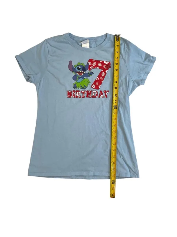 Disney’s Lilo and Stitch “7th Birthday” Kids T‑Shirt with Hula Stitch - Image 2