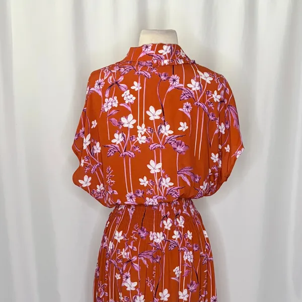Anthropologie COREY LYNN CALTER Clementine Floral Midi Dress Smocked X-Small - Image 9
