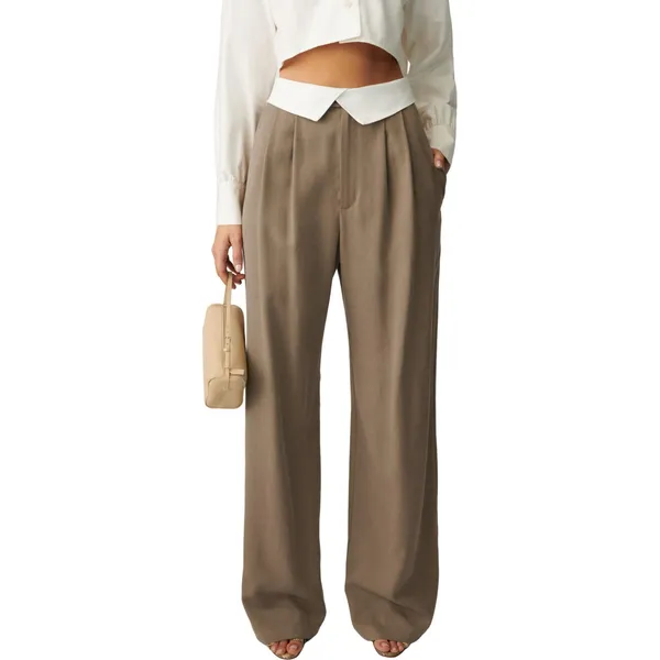 Reformation Stevie High Rise Pant Beige Taupe NWT 0P - Image 3