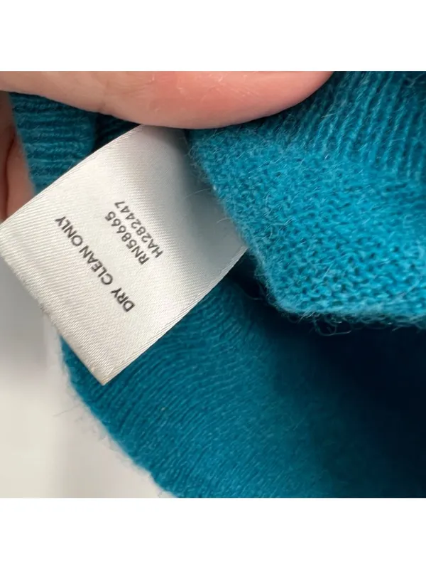 Halogen Teal 100% Cashmere V-Neck Sweater Long Sleeve Size Small - Image 12