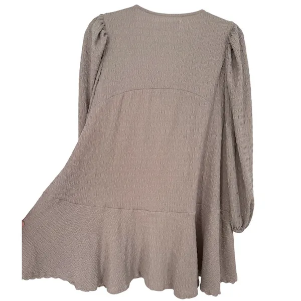 NWT Free People FP Beach Anderson‎ Mini Dress City Fog Taupe Long Sleeve Size XS - Image 13