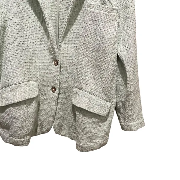 Free People Woven Textured Button Front Jacket Light Green Womens Size Medium - Image 4