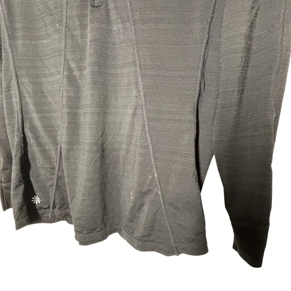 ATHLETA L Black Long Sleeve 1/4 Zip Up Shirt Tee T-shirt Activewear Top Wicking - Image 5