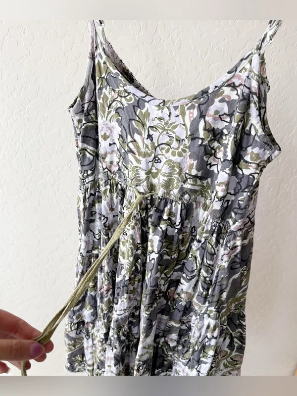 Free People Western Royalty Beaded Strappy 100% Cotton Paisley Short Sundress - Image 6