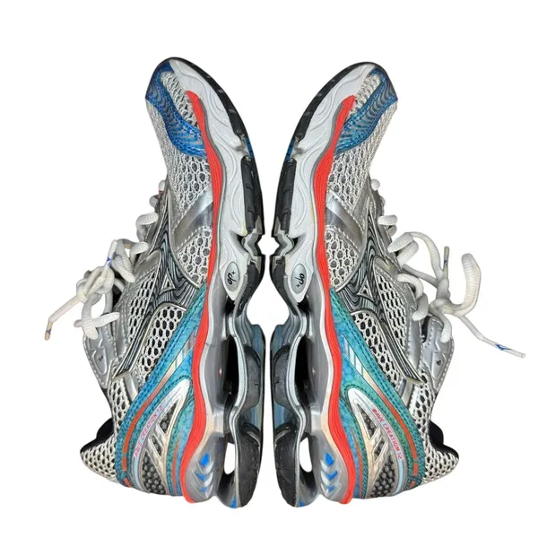 Mizuno Wave Creation 15 Running Shoes Womens 7.5 Silver Blue Red‎ Mesh Athletic - Image 6