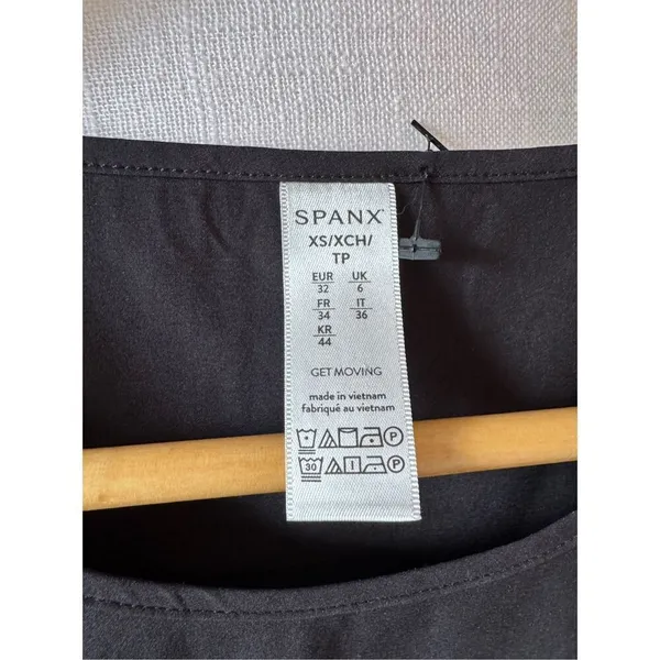 Spanx Pleated Hem Tank Top Women Black‎ XS (T1) - Image 3