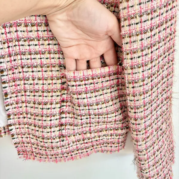 Walter Pink Plaid Tweed Cropped Blazer‎ - Image 8
