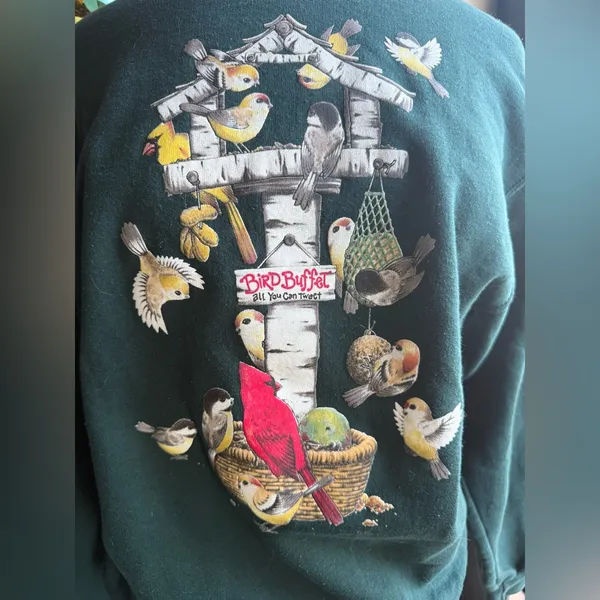 Vintage Morning Sun Bird Buffet crewneck sweatshirt, size medium - Image 2