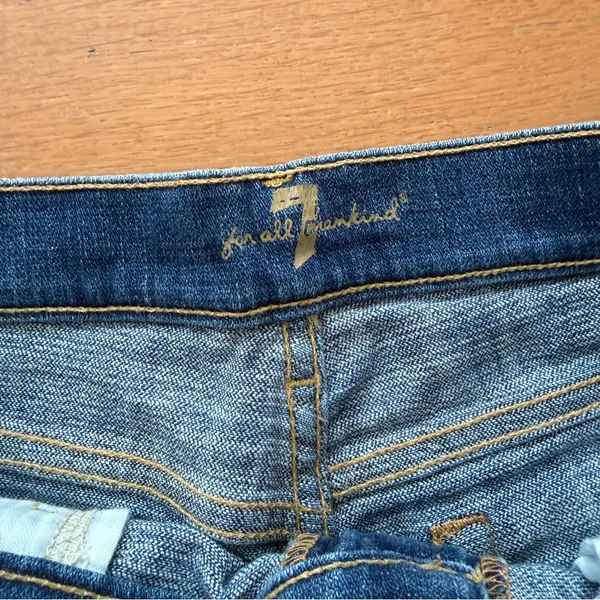 7 for all Mankind Denim Blue Jean Shorts Size 24 - Image 3