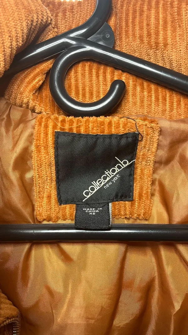 Corduroy zip up Orange Size XS - Image 3