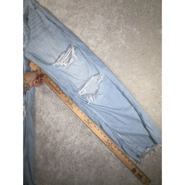 american‎ eagle curvy super high rise baggy wide leg 2 Reg Distressed - Image 9