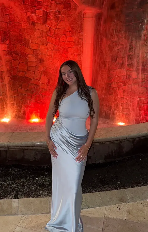 Babyboo Maxi Dress Blue Satin - Image 2