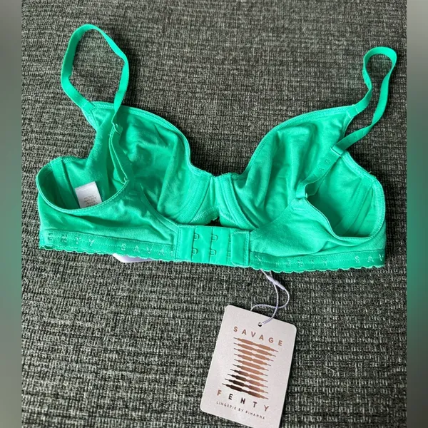 Cotton Unlined Underwire Jersey Teal T Shirt Bra - Image 2