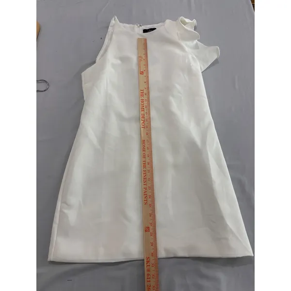 Lulus White Asymmetrical Ruffle Sleeve Shift Mini Dress XL Bridal Graduation - Image 9