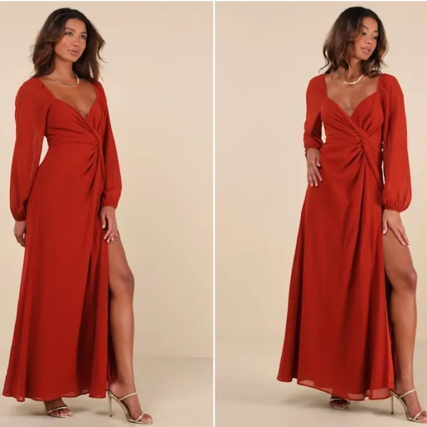 LULU's Elegant Sophisticated Romantic Flowy Bridesmaid Maid of Honor Wedding - Image 5
