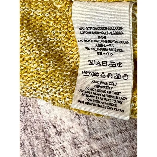 Free People Bombshell Cropped Knitted Sleeveless Top Mustard Yellow sz Small‎ - Image 9