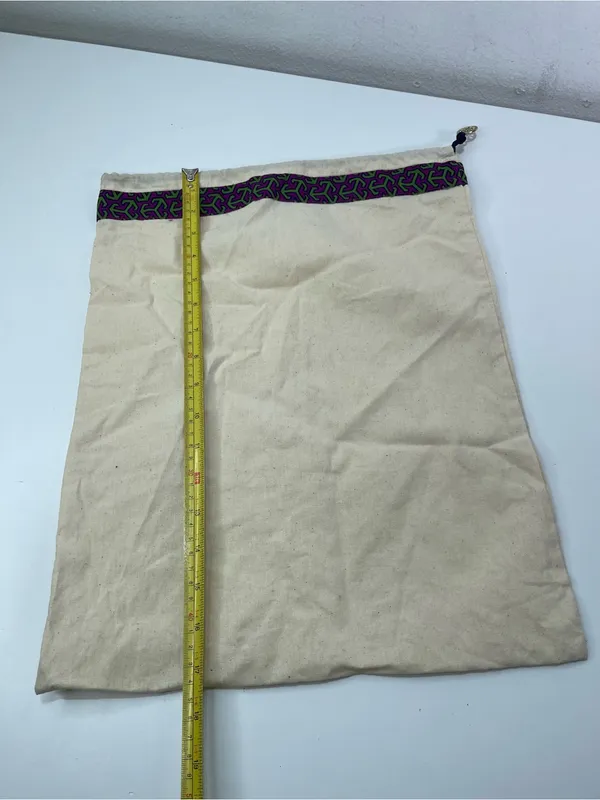 Tory Burch Logo Charm Purple Trim Pouch Travel Drawstring Dust bag 17x13'' - Image 3