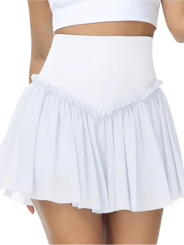 White Flowy Tennis Skirt Size XL - Image 3