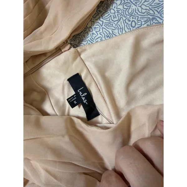 NWT Lulus Size Medium Heavenly Hues Pale Pink Blush Maxi Dress Formal Glam - Image 6